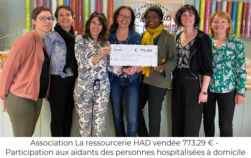 Vente Solidaire avec l'association La ressourcerie HAD vendée - Participation aux aidants des personnes hospitalisées à domicile